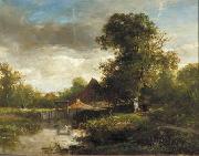 Willem Roelofs Landschap met beek oil painting reproduction